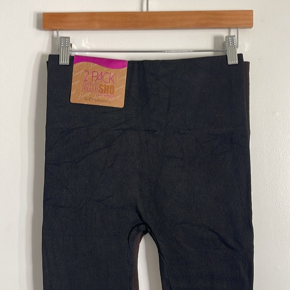 Sho Sho Lounge Black & Brown Seamless High Waisted Casual Leggings 2 Pack Set - Picture 6 of 11